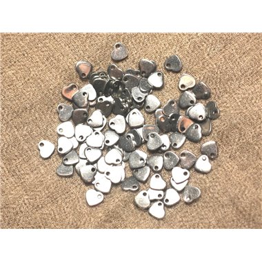 5pc - Perles Breloques Acier Chirurgical Coeurs 6mm   4558550026354