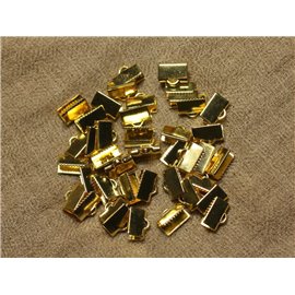 100pc - Apprets Accessoires Embouts à rabattre griffes Métal or doré sans nickel 10x6mm - 4558550026385