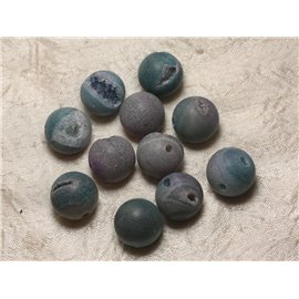 1pc - Perforación de cuentas de piedra de 2,5 mm - Bola de ágata azul mate 18 mm 4558550026521