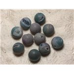 1pc - Perle de Pierre Perçage 2.5mm - Agate Bleue Mat Boule 18mm   4558550026521