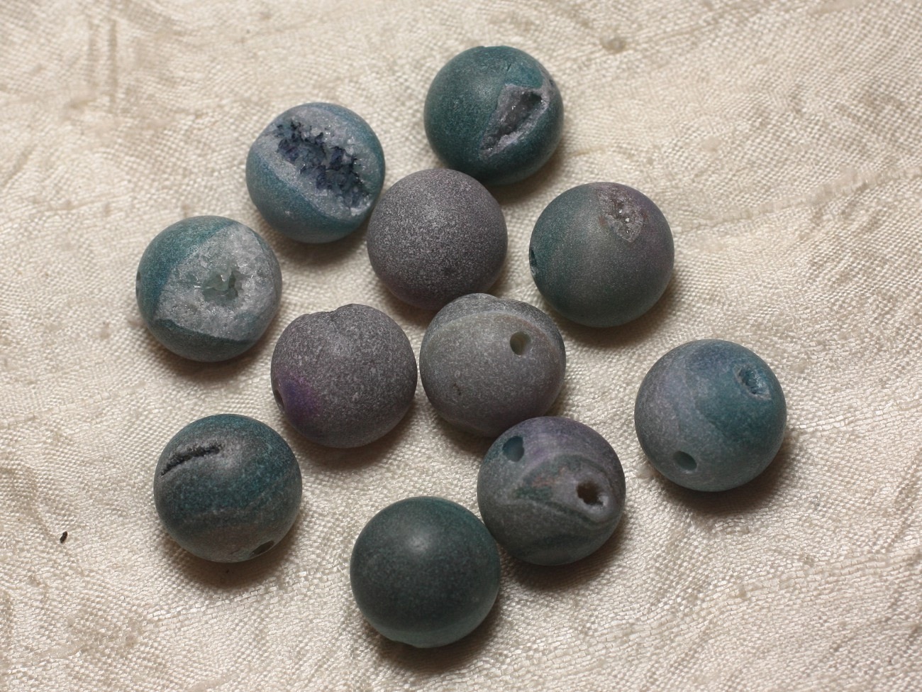 1pc - Perle de Pierre Perçage 2.5mm - Agate Bleue Mat Boule 18mm   4558550026521