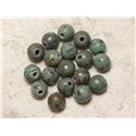 2pc - Perles de Pierre Perçage 2.5mm - Turquoise Afrique Facettée 10mm  4558550026569