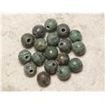 2pc - Perles de Pierre Perçage 2.5mm - Turquoise Afrique Facettée 10mm  4558550026569