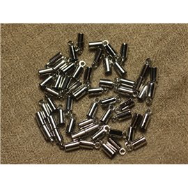 40 Stück - Spitzen für Schnüre 2-2,5 mm Silber Metall 4558550026583