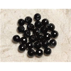 5 Stück - Steinperlen Bohren 2,5 mm - Facettierter Onyx 8 mm 4558550026590