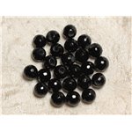 5pc - Perles de Pierre Perçage 2.5mm - Onyx Facetté 8mm  4558550026590