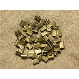 20pc - Apprets Embouts Terminateurs à rabattre griffes Métal Bronze sans nickel 7x5.5mm - 4558550026606