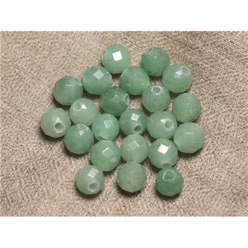 2pc - Perles de Pierre Perçage 2.5mm - Aventurine Facettée 10mm  4558550026682