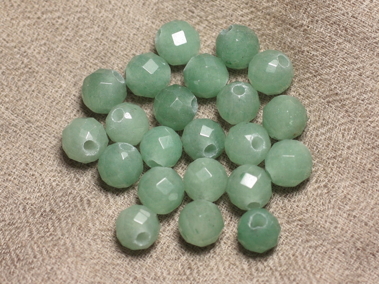 2pc - Perles de Pierre Perçage 2.5mm - Aventurine Facettée 10mm  4558550026682