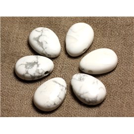 Colgante de piedra semipreciosa - Howlite Drop 25 mm 4558550026705