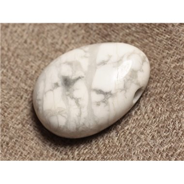 Pendentif en Pierre semi précieuse - Howlite Goutte 25mm   4558550026705