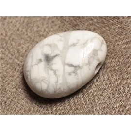 Pendentif en Pierre semi précieuse - Howlite Goutte 25mm 4558550026705