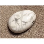 Pendentif en Pierre semi précieuse - Howlite Goutte 25mm Blanc Gris - 4558550026705