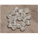 4pc - Perles de Pierre Perçage 2.5mm - Cristal Quartz Mat Boules 10mm   4558550026712