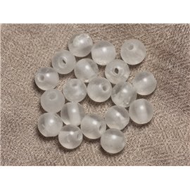 4pc - Stone Beads Drilling 2.5mm - Matt Quartz Crystal Balls 10mm 4558550026712
