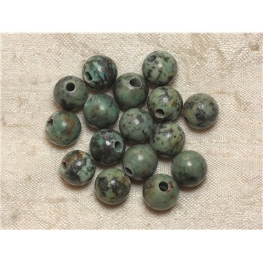 2pc - Perles de Pierre Perçage 2.5mm - Turquoise d'Afrique 10mm  4558550026729