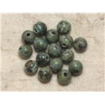 2pc - Perles de Pierre Perçage 2.5mm - Turquoise d'Afrique 10mm  4558550026729