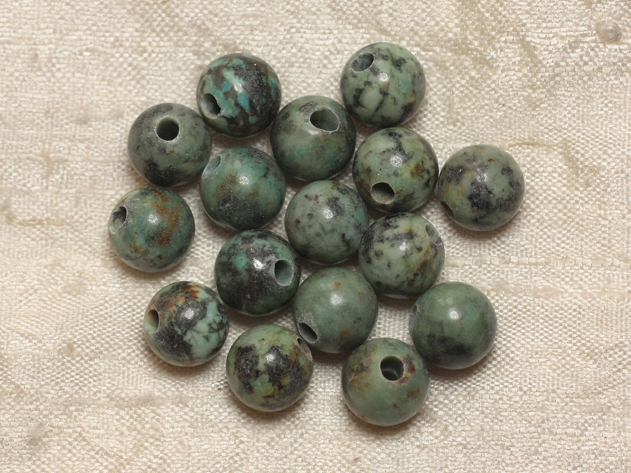 2pc - Perles de Pierre Perçage 2.5mm - Turquoise d'Afrique 10mm  4558550026729