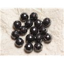 5pc - Perles de Pierre Perçage 2.5mm - Hématite Facettée 10mm  4558550024787