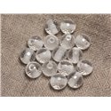 2pc - Perles de Pierre Perçage 2.5mm - Cristal Quartz Facetté 10mm  4558550026750