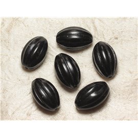 Perline di pietra foratura 2,5 mm - Ossidiana verde oliva incisa 30 mm 4558550026767 