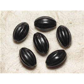Stone Bead Drilling 2.5mm - Olive Obsidian Engraved 30mm 4558550026767 
