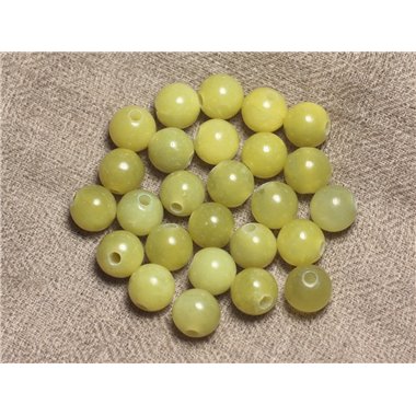 5pc - Perles de Pierre Perçage 2.5mm - Jade Vert Olive 10mm  4558550026903