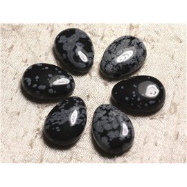 Colgante de piedra semipreciosa - Obsidiana copo de nieve 25 mm 4558550026941