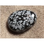 Pendentif Goutte Pierre semi précieuse - Obsidienne Flocon 25mm  4558550026941