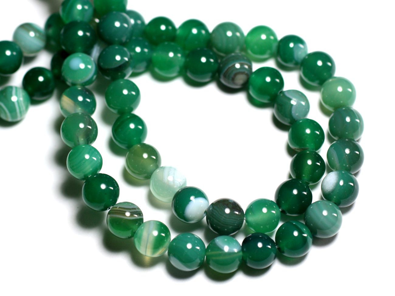 10pc - Perles de Pierre - Agate Verte Boules 6mm   4558550026958