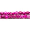 10pc - Perles de Pierre - Jaspe Fuchsia Boules 6mm  4558550026972