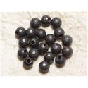 5pc - Perles de Pierre Perçage 2.5mm - Hématite Mat Facettée 8mm  4558550026996