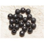 5pc - Perles de Pierre Perçage 2.5mm - Hématite Mat Facettée 8mm  4558550026996