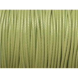 10 metres - Fil Corde Cordon Coton Ciré 0.8mm Vert anis pastel - 4558550027023