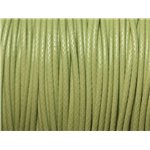 10 Mètres - Cordon de Coton Ciré 0.8mm Vert anis   4558550027023