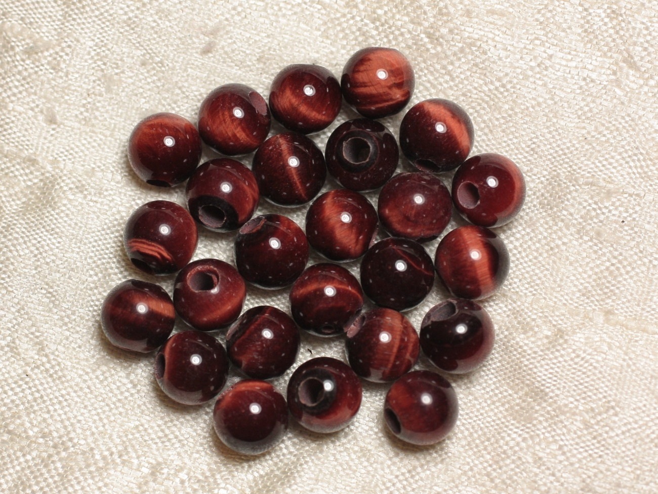 2pc - Perles de Pierre Perçage 2.5mm - Oeil de Taureau 8mm   4558550027092