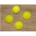 1pc - Cabochon de Pierre - Jade Rond Facetté 20mm Jaune Fluo - 4558550027153