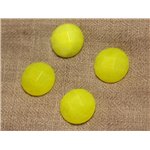 1pc - Cabochon de Pierre - Jade Rond Facetté 20mm Jaune   4558550027153