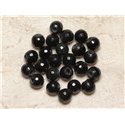 2pc - Perles de Pierre Perçage 2.5mm - Obsidienne Facettée 8mm  4558550027160