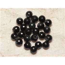 2-delig - Steenkralen Boor 2,5 mm - Facet Obsidiaan 8 mm 4558550027160