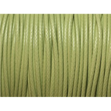 5 Mètres - Fil Corde Cordon Coton Ciré 1mm Vert clair anis pastel - 4558550027184