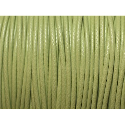 5 Mètres - Cordon de Coton Ciré 1mm Vert anis   4558550027184 