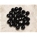 5pc - Perles de Pierre Perçage 2.5mm - Onyx Facetté 8mm  4558550027191