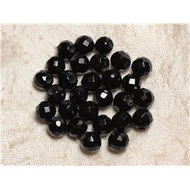 5pc - Stone Beads Drill 2.5mm - Faceted Onyx 8mm 4558550027191