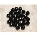 5pc - Perles de Pierre Perçage 2.5mm - Onyx Facetté 8mm  4558550027191