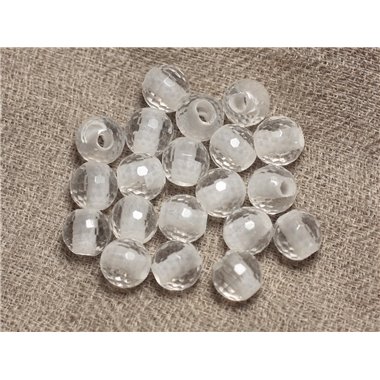 2pc - Perles de Pierre Perçage 2.5mm - Cristal Quartz Facetté 8mm  4558550027283