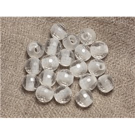 2pc - Perline di pietra perforazione 2,5 mm - Cristallo di quarzo sfaccettato 8 mm 4558550027283