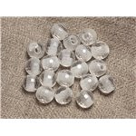 2pc - Perles de Pierre Perçage 2.5mm - Cristal Quartz Facetté 8mm  4558550027283