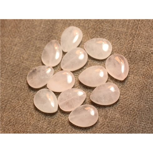 2pc - Perles de Pierre - Quartz Rose Gouttes 16x12mm  4558550027306