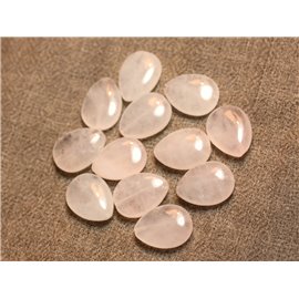 2pc - Cuentas de piedra - Gotas de cuarzo rosa 16x12mm 4558550027306